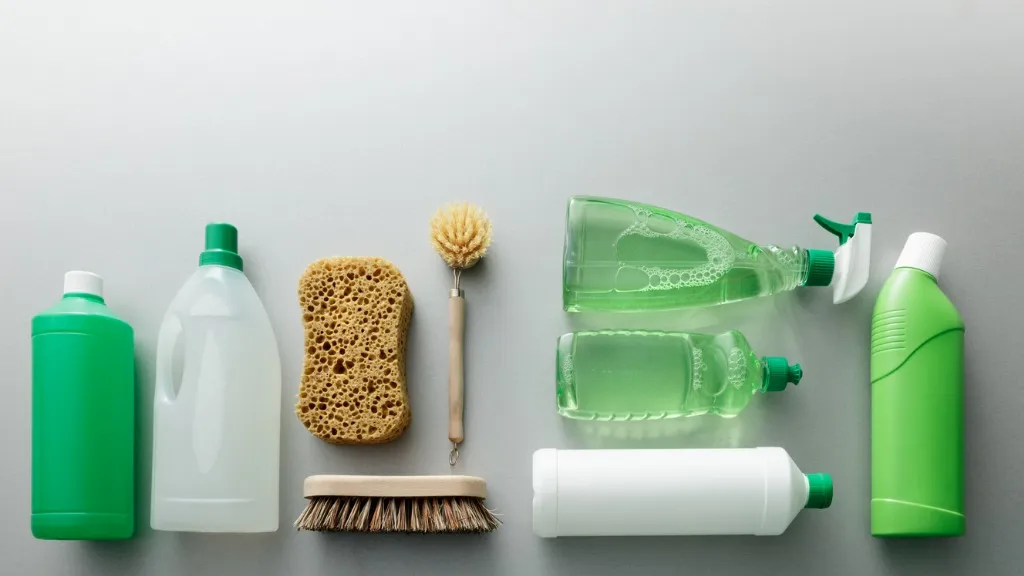 Professional cleaner using eco-friendly products